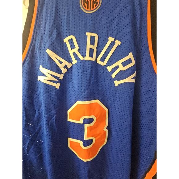 Vintage Reebok Authentic New York Knicks Stephon Marbury 3 Sewn Jersey Men’s 2XL - Picture 10 of 12